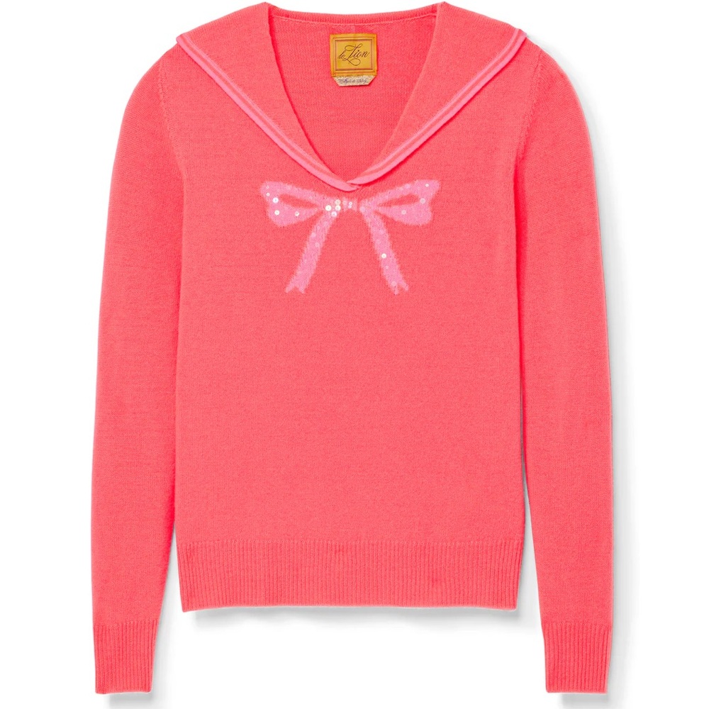 Le Lion Cashmere Sailor Moon Pullover Cashmere Sweater Size XL Pink/Coral